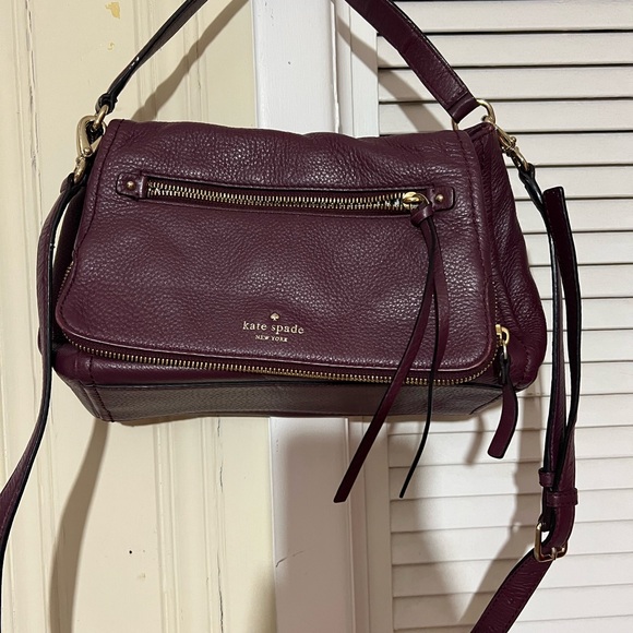 kate spade Handbags - Kate Spade Plum Leather Shoulder Bag